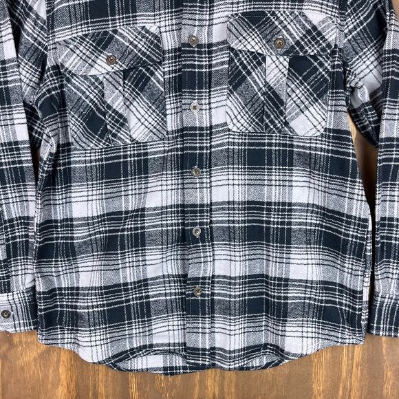 Field & Stream Mens Shirt Gray Blue Plaid Fleece Button Down Front Pockets Small - Picture 4 of 13